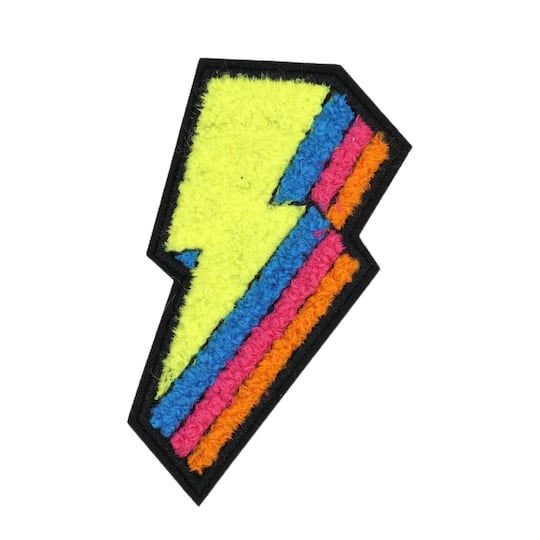 Iron-On &#x26; Adhesive Lightning Embroidered Patch by Make Market&#xAE;